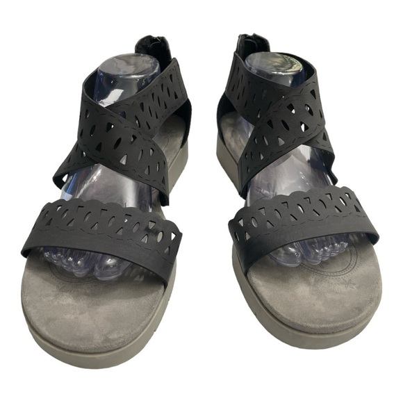 Yuu Phoria Womens Indy Open Toe Cross Strap Zipper Back Casual Sandals Size 12M - Picture 2 of 8